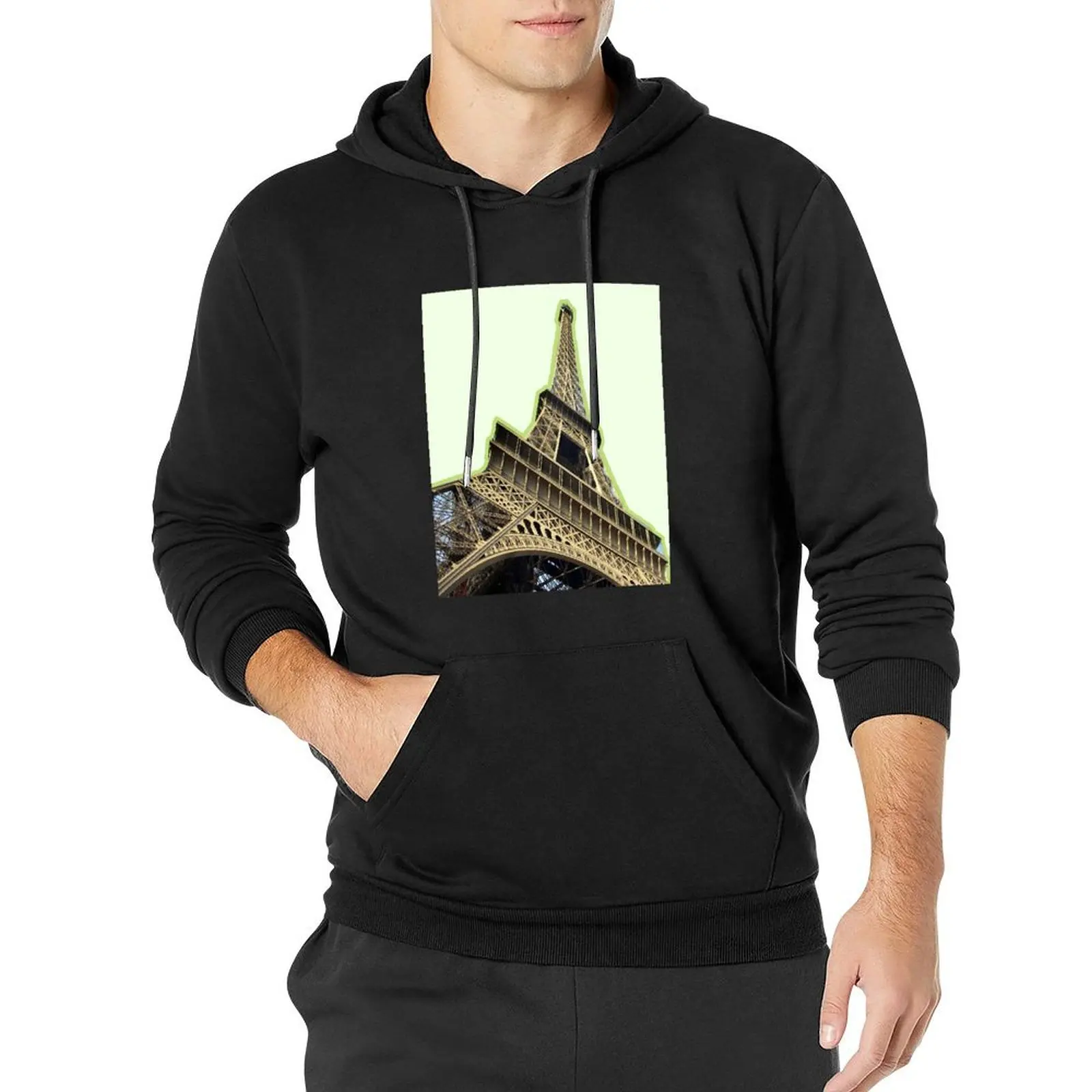 Eiffel Tower Design Pullover Hoodie mens clothes men wear hoodies for men