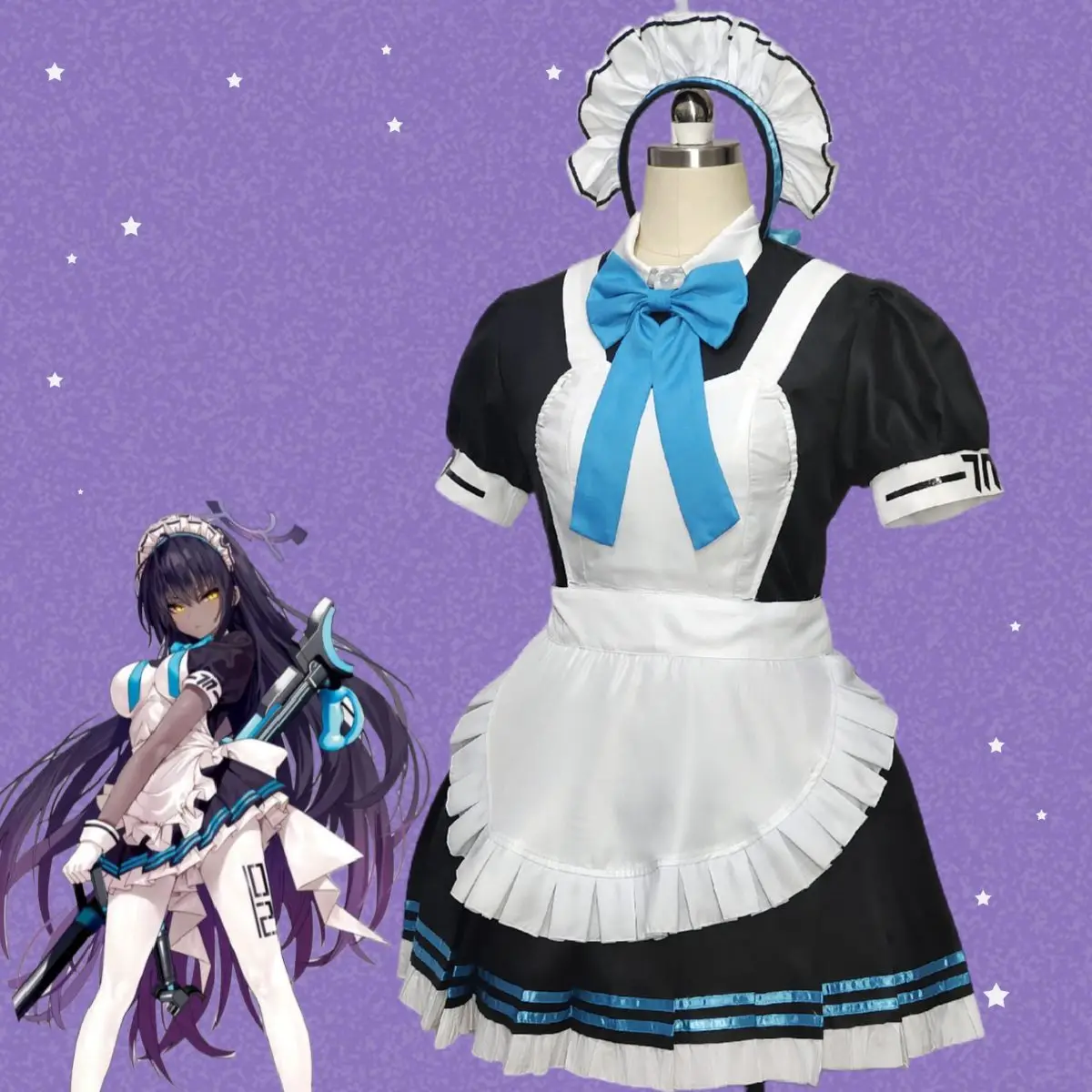 COS-HoHo Blue Archive Kakudade Karinn Game Suit Lovely Maid Dress Uniform Cosplay Costume Halloween Party Role Play Outfit Women