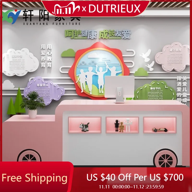 

Pink Counter Reception Desks Design Modern Service Commericial Reception Desks L Shaped Front Desk Scrivania Office Furniture