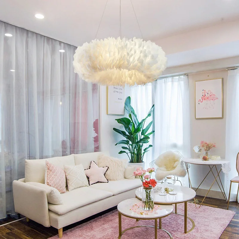 Warm and romantic bedroom pendant lights, living room lights, ins popular girl's main bedroom and children's room lights, Nordic