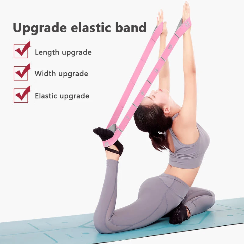 Yoga Stretching Belt Dance Stretching Band Loop Yoga Pilates Fitness Tension Belt Digital Stretch Elastic Band Resistance Band