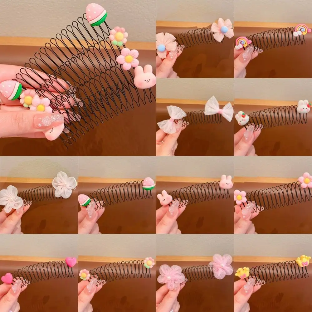 Sweet Spring U Shape Hair Styling Comb Fixed Combs Hair Wear Invisible Extra Hair Holder Teeth Flower Girls