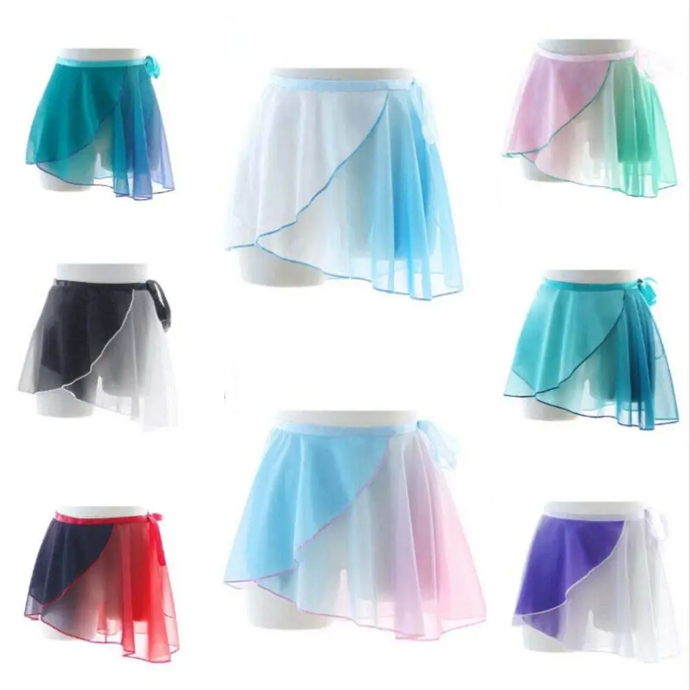 Chiffon Ballet Skirt New One size One piece Gymnastics Skirt Gradient Ballet Dance Wrap Skirt Women