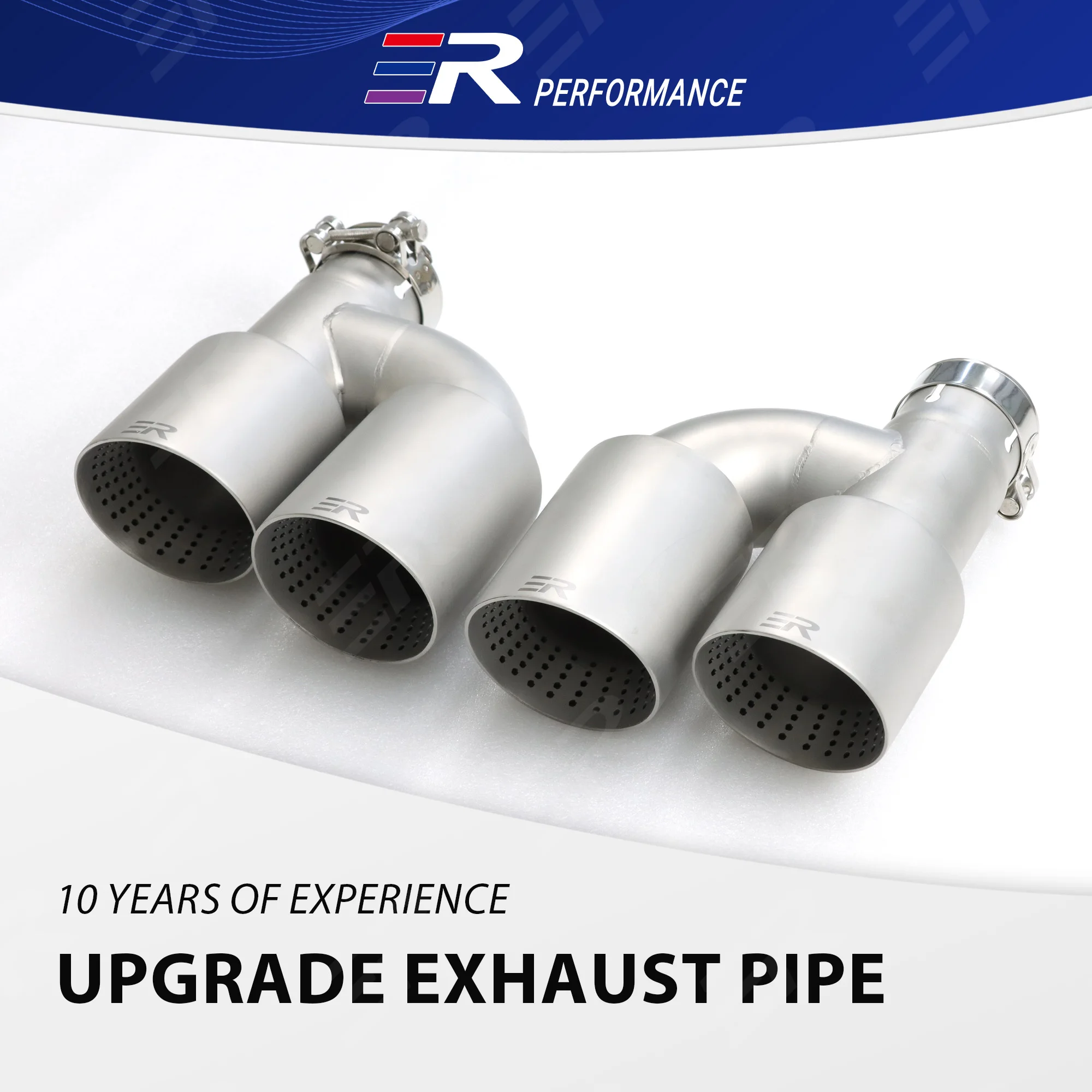 1pc ER Double Matte Stainless Steel Exhaust Tip System Pipe for Universal Car Muffler Tip Nozzle Modify support customization
