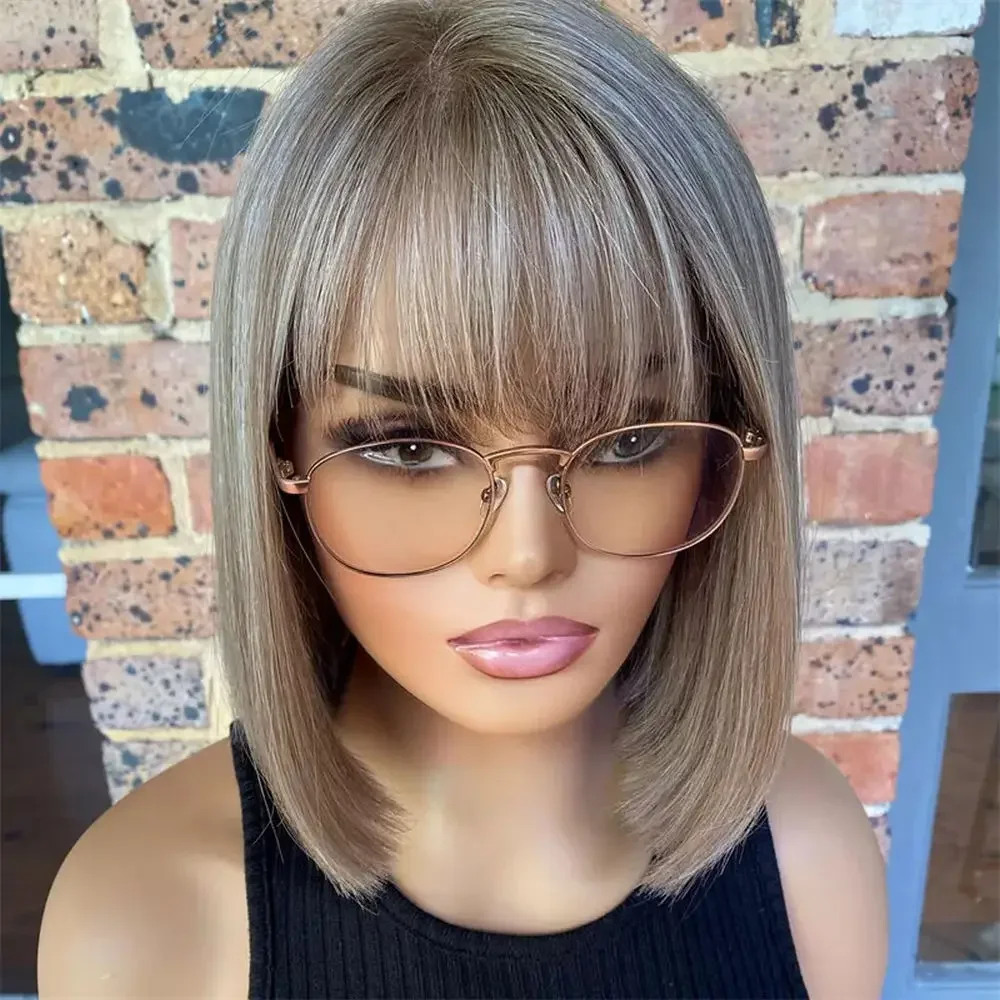 

Soft highlight Blond straight Hair 150 density and 13×4 100%human hair wig lace front wig, with baby hair pre plucked