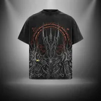 Camiseta de algodón lavada Vintage Y2k High Street para hombre, camiseta informal holgada de película clásica de manga corta con cuello redondo, regalo para seguidores Unisex