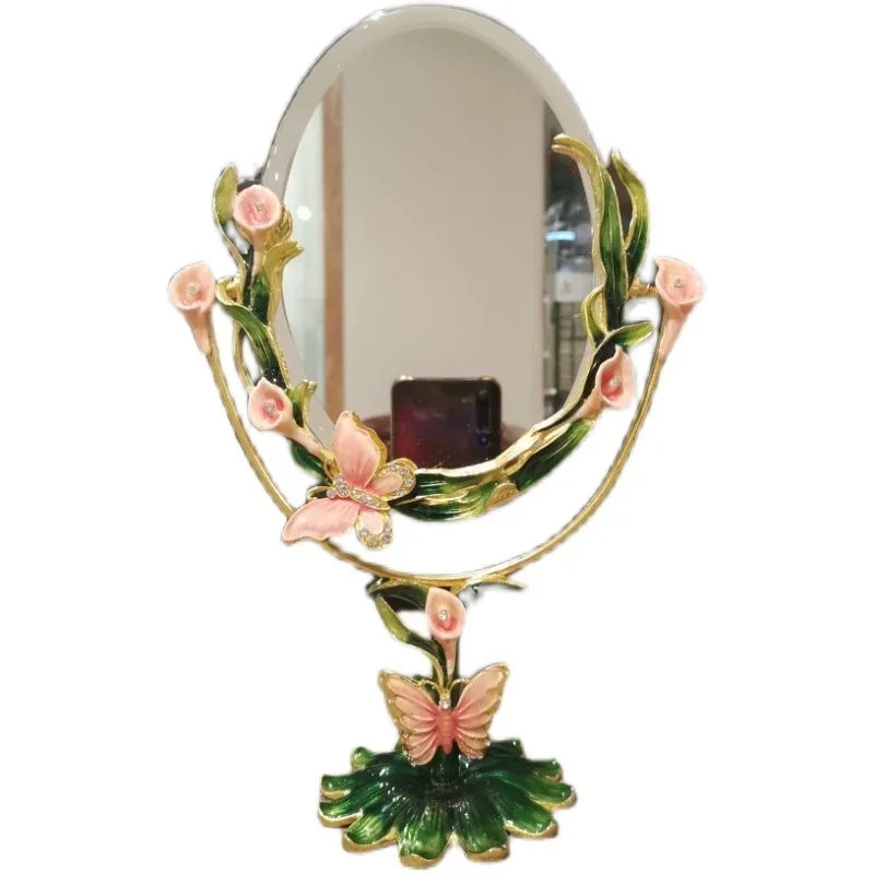 

Nightstand Art Decorative Frame Mirror Coffee Table Standing Makeup Cute Mini Oval Mirror Modern Design Specchio Bedroom Decor