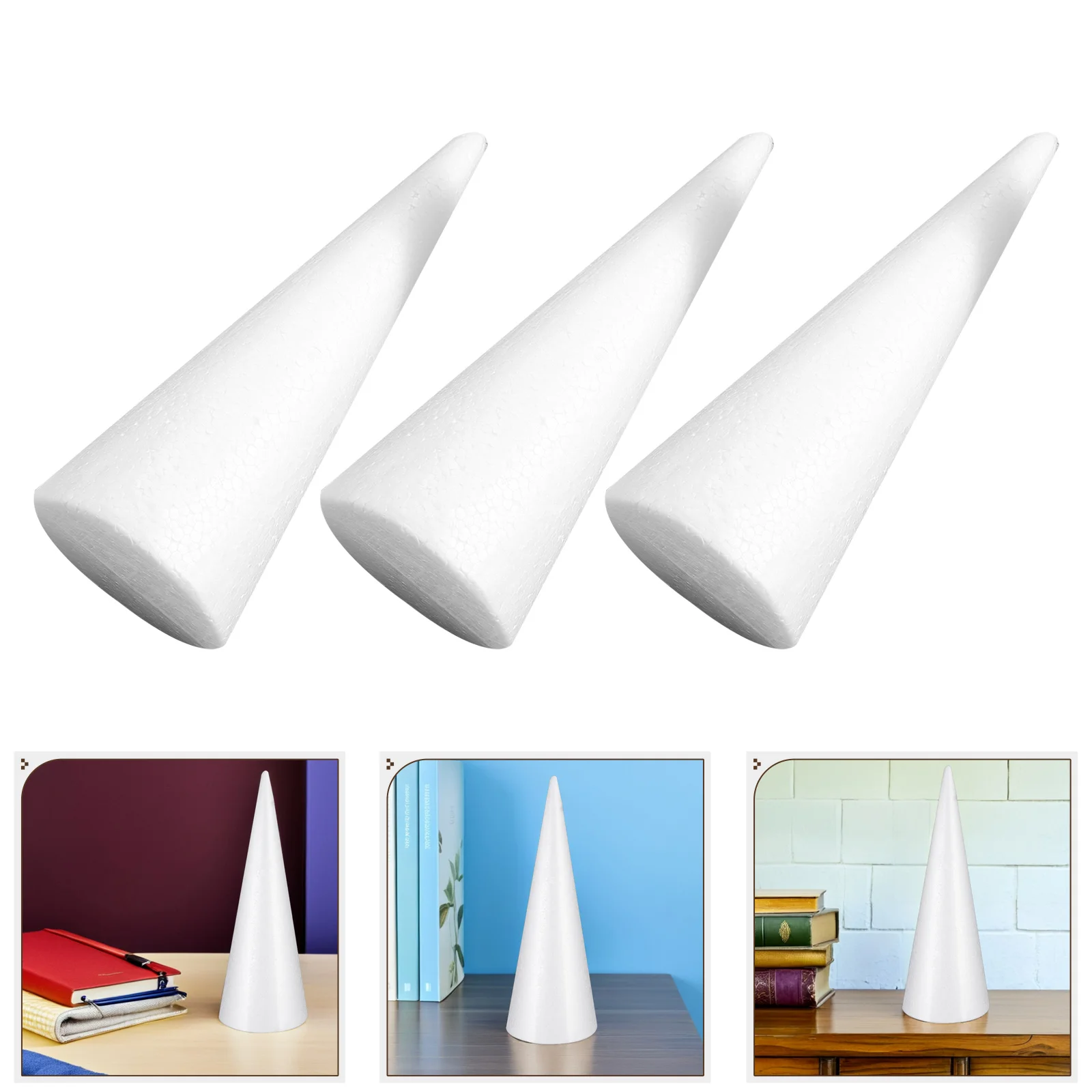 6 قطعة مخاريط رغوة الحرفية رغوة البوليسترين شجرة عيد الميلاد مخروط الأشكال لعيد الميلاد ثلج زينة التماثيل ومشاريع فنية ذاتية الصنع