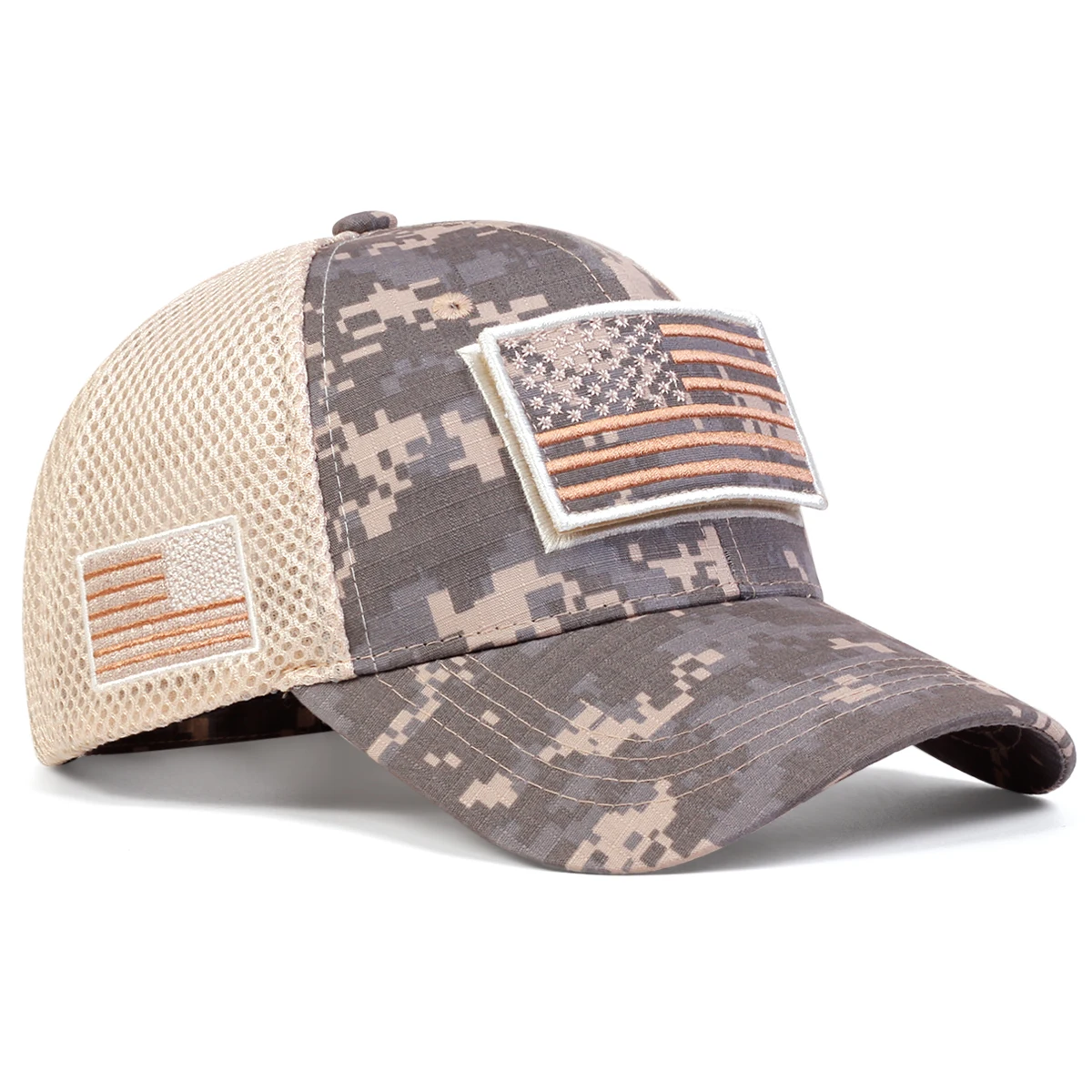 Unisex American Flag Sticker Baseball Net Caps Spring and Summer Outdoor Adjustable Casual Hats Sunscreen Hat