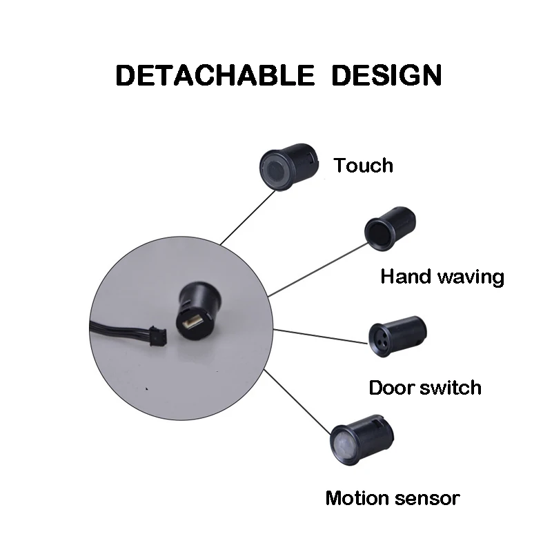 터치 모션 센서 스위치 핸드 스윕 웨이브, 옷장 캐비닛 조명, 옷장 도어 서랍 램프용 IR 움직임 감지, 12V