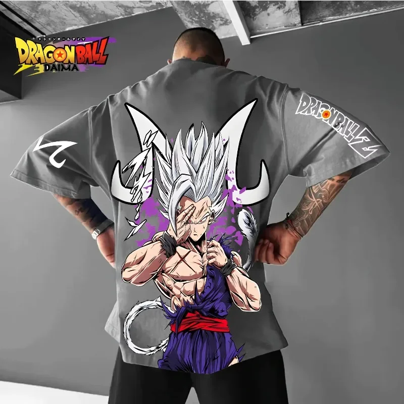 DRAGON BALL 2025 Camiseta de algodón de verano para hombre Super Saiyan Street Anime impreso Harajuku suelto Casual versátil Top para padres e hijos