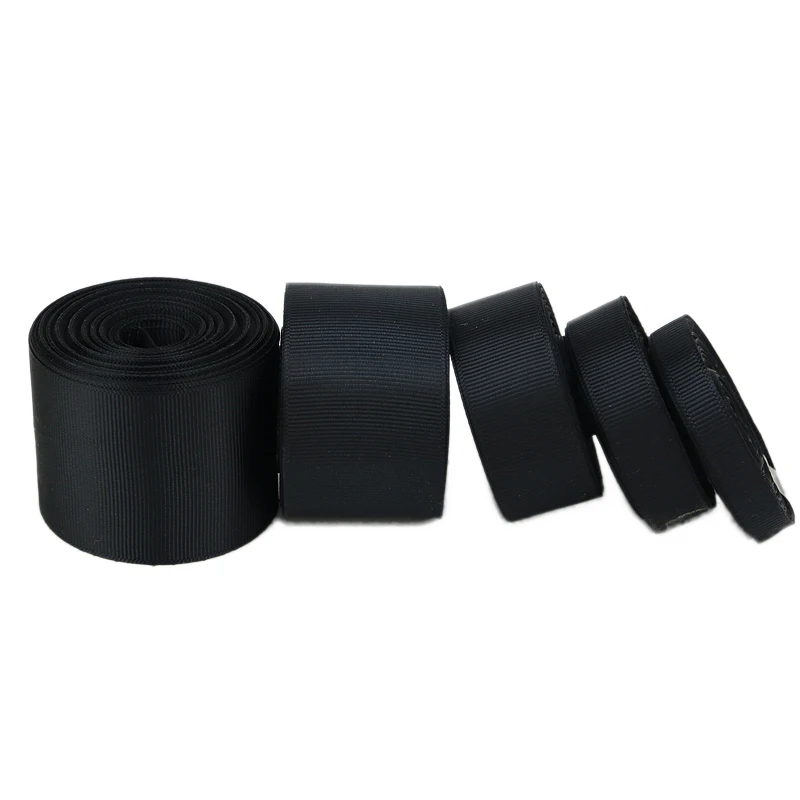 (10 meters/roll) Black Grosgrain Ribbon Webbing Decoration Gift Ribbons DIY (12/15/25/40mm)