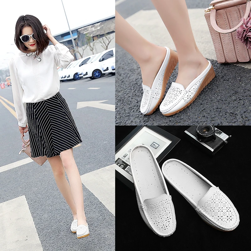 

Summer Slippers New Fashion Round Toe Nurse Shoes Soft Sole Non-slip Sandals Flat Shoes Breathable Casual Sports Women's Shoes