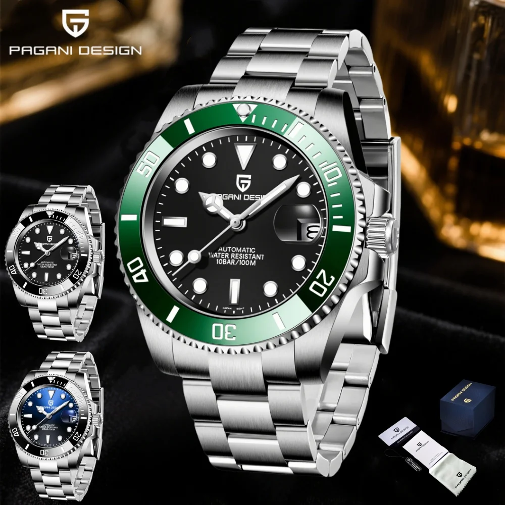 

Pagani Design 2025 Men Mechanical Watch Miyota 8215 40mm Business Stainless Steel Waterproof 100m Sapphire Glass Reloj Hombre