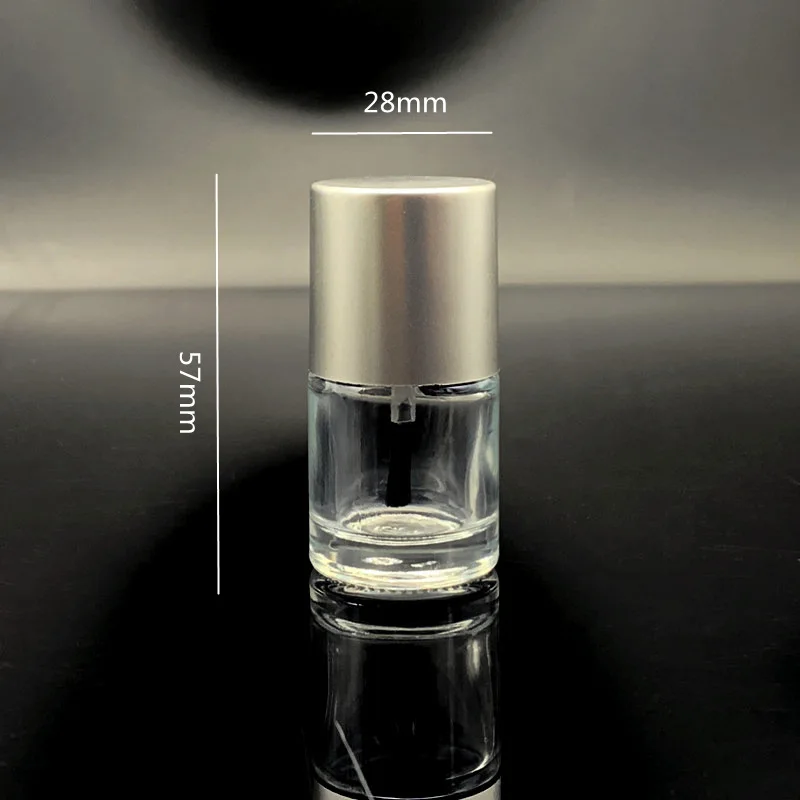 8ml 10ml Empty Nail Polish Glass Bottle Clear Portable Nail UV Gel Container Refillable Bottle Round Cosmetic Tube