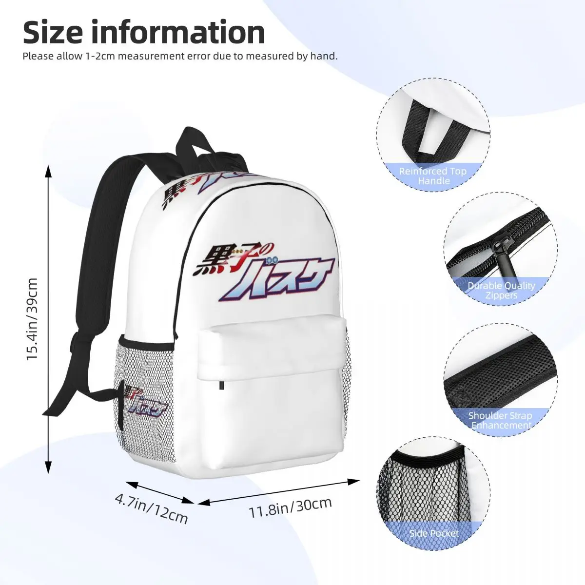 Basketball Kuroko No Basket Anime Backpack Daypack Large Capacity Boys Girls BookBag Shoulder Bags for Men Women School Bag