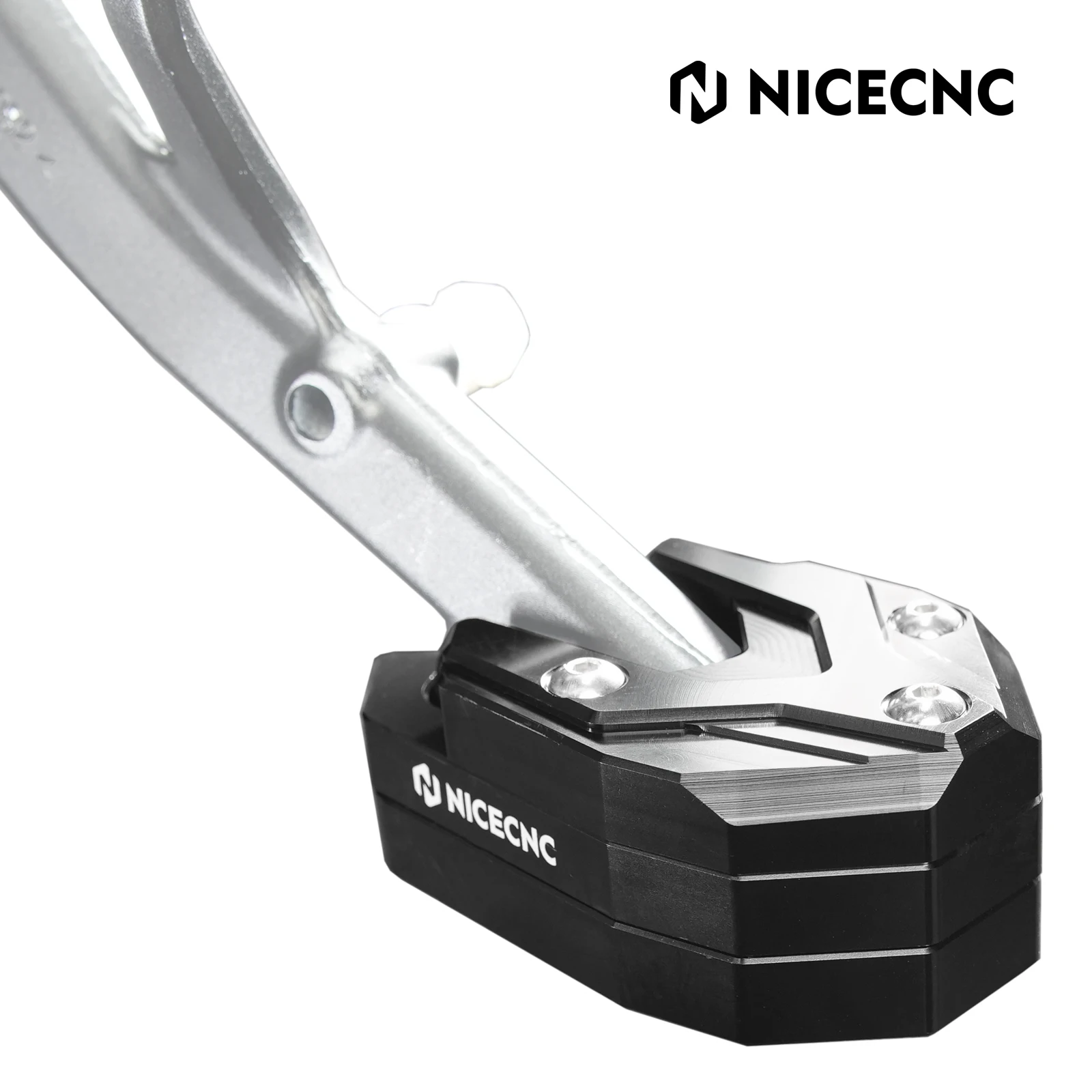 NICECNC Motorcycle Side Stand Plate Kickstand Extension Pad for BMW R1300GS/Adventure R1300 GS GSA 2024 2025 2026 2027 – Detail 4