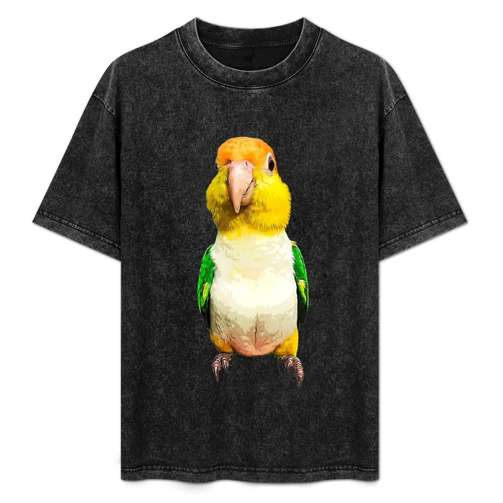

White Bellied Caique Parrot T-Shirt Modern Print Casual T-Shirt