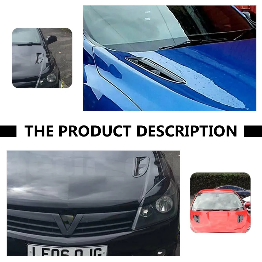 

Engine Hood Decoration Premium Car Bonnet Accessories For Auto Side Vents Smooth Design No Drill Installation Compatible