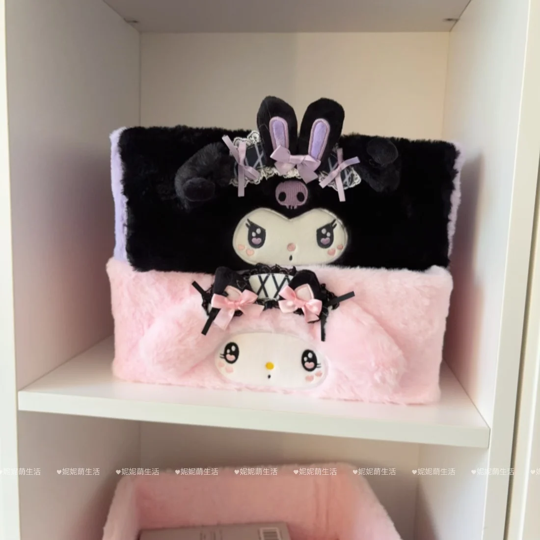 

Sanrio Kuromi My Melody Hello Kitty Storage Plush Basket Desktop Cosmetics Storage Box Snacks Key Storage Basket Storage Box