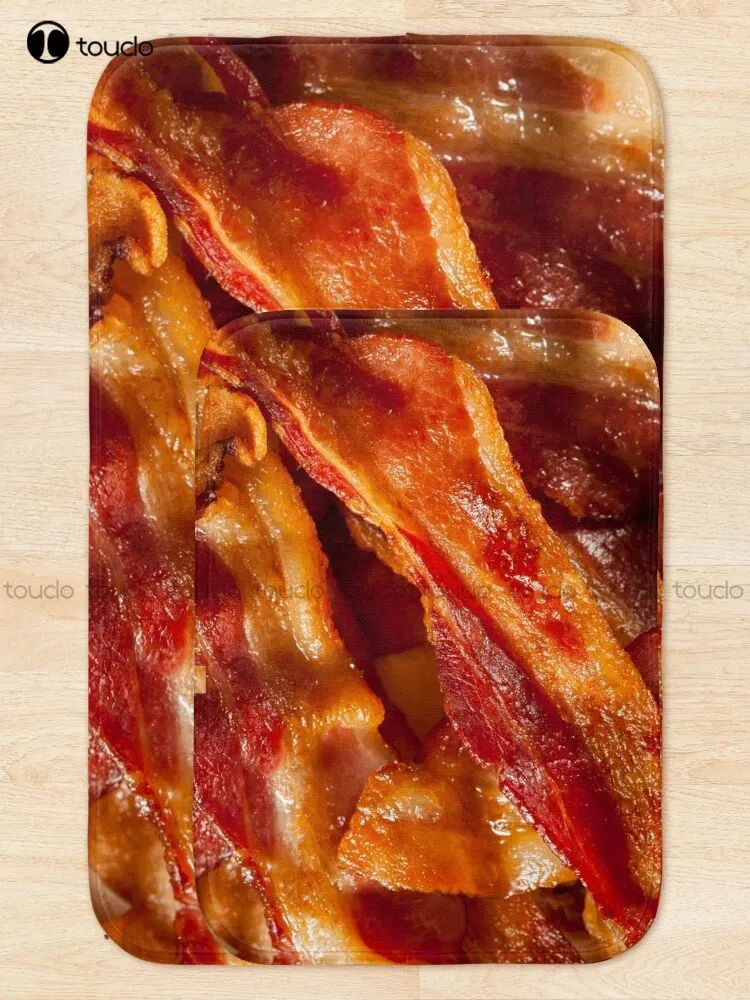 Delicious Crispy Bacon Background Funny Texture Pattern For Meat Lovers Hd High Quality Online Store Bath Mat