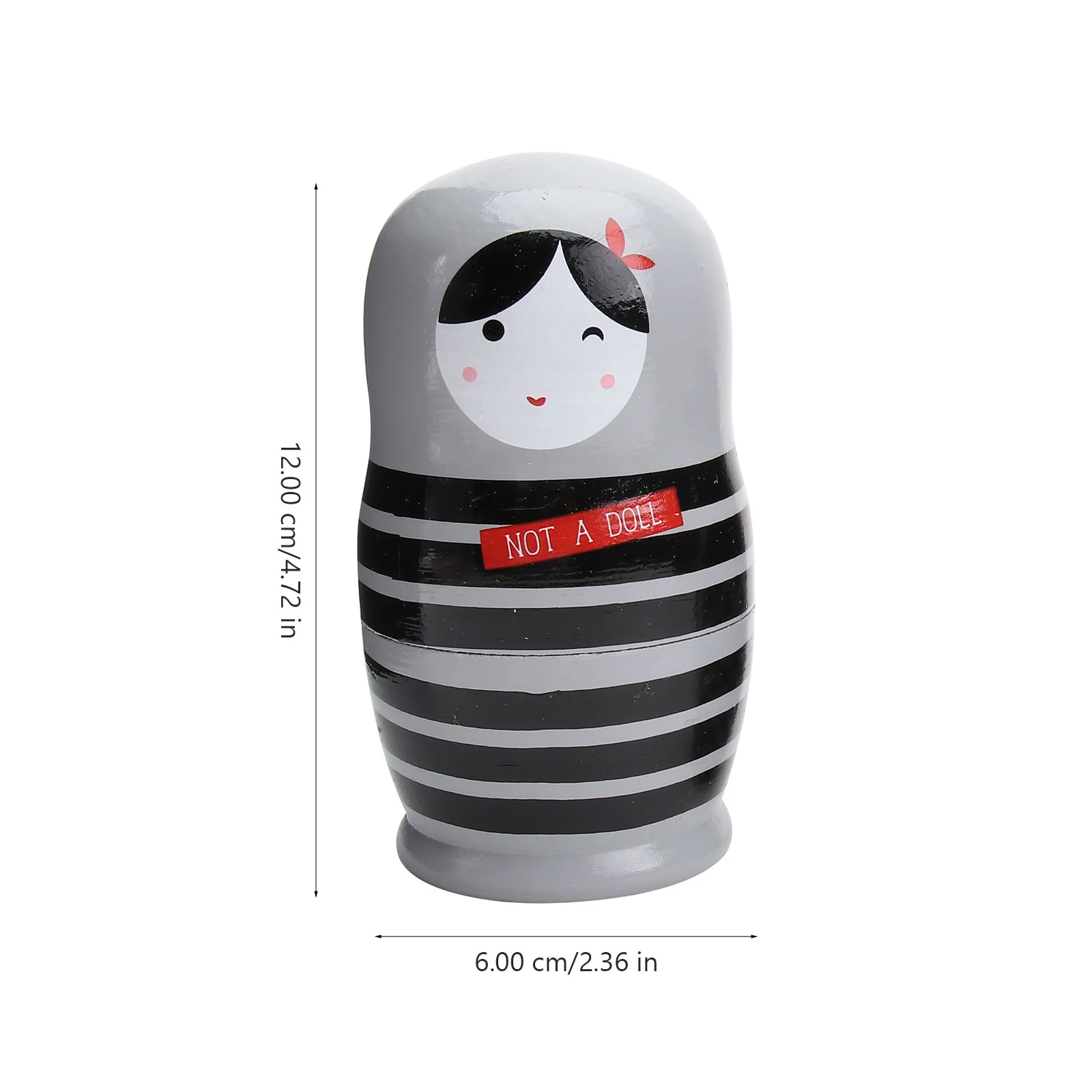 Matryoshka rusa de juguete, muñecas apilables anidadas de madera navideñas, viaje negro