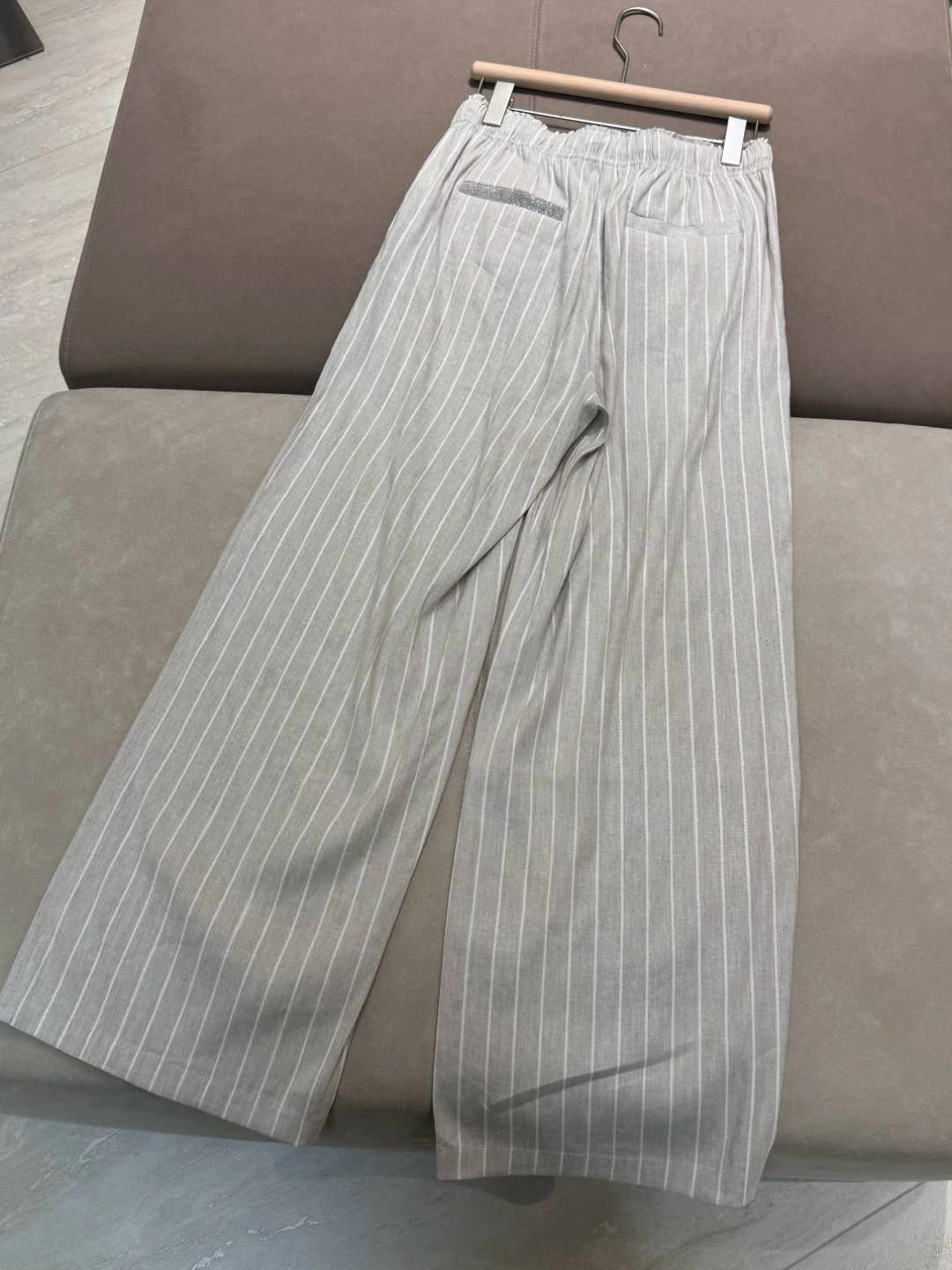 Casual imported linen loose straight leg pant suit