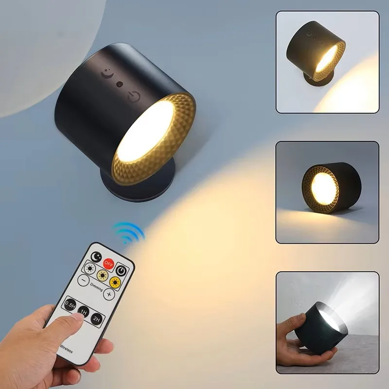 

Battery Operated Wall Sconce Up&Down Wall Lamp Touch Control Remote 360 Rotatable Magnetic Portable Night Light Wall Lamp