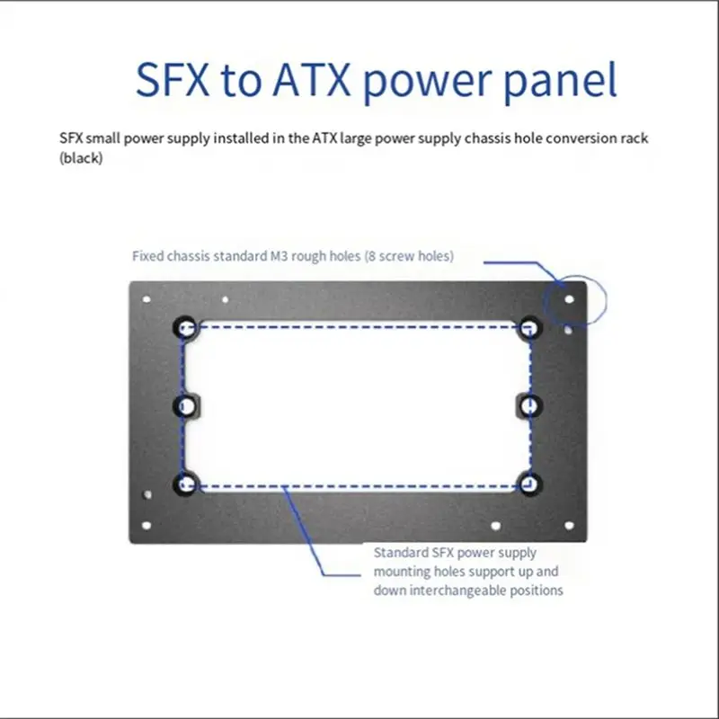 ABGZ ATX Power Supply to SFX Power Supply Bracket SFX Power Supply to ATX Power Supply Fixed Chassis Hole Conversion Frame