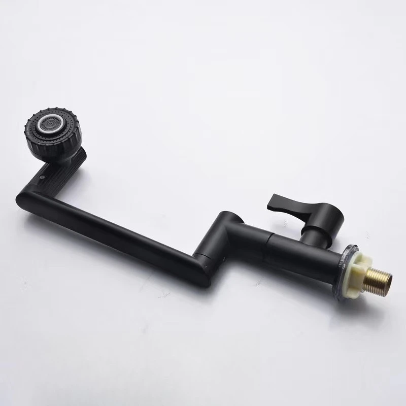 

Однорычажный кран из нержавеющей стали с поворотом на 1080 градусов, черный, с роботизированной рукояткой, горизонтальный, только холодная вода