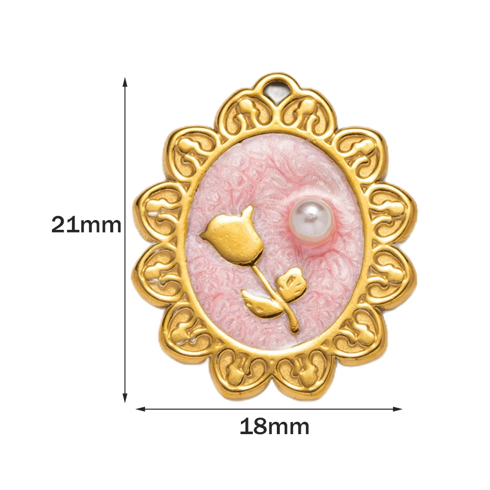 5 قطعة الفولاذ المقاوم للصدأ المينا زهرة تقليد اللؤلؤ المعلقات Charms DIY بها بنفسك القلائد سوار مستلزمات صناعة المجوهرات النتائج #2