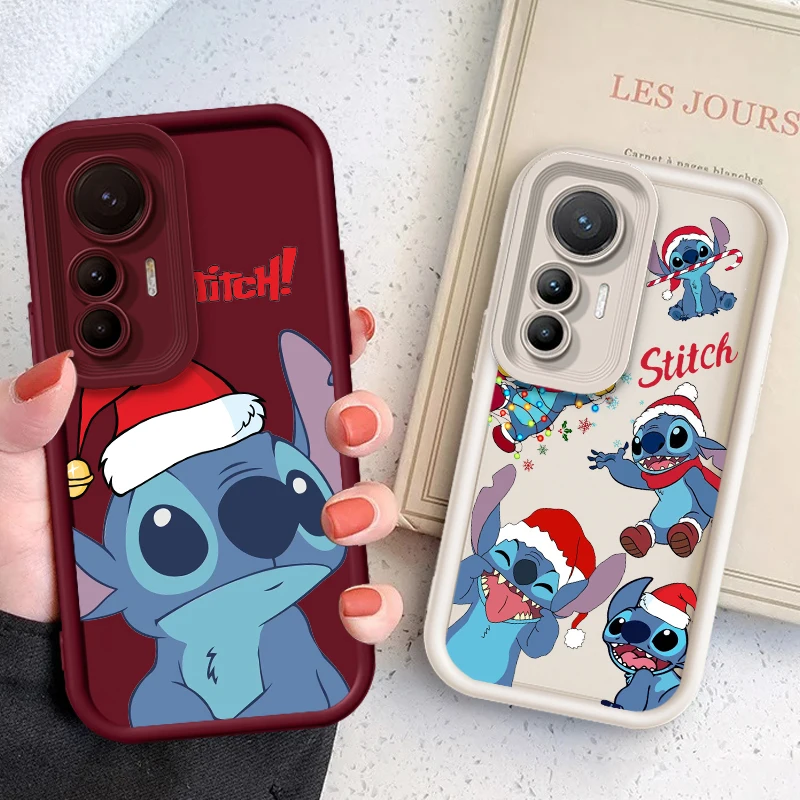 Disney Stitch Christmas Eye Ladder For Xiaomi MI 14 12T 11 Lite Poco M3 X5 X4 F5 F4 F3 F2 GT Pro 5G Funda Phone Case