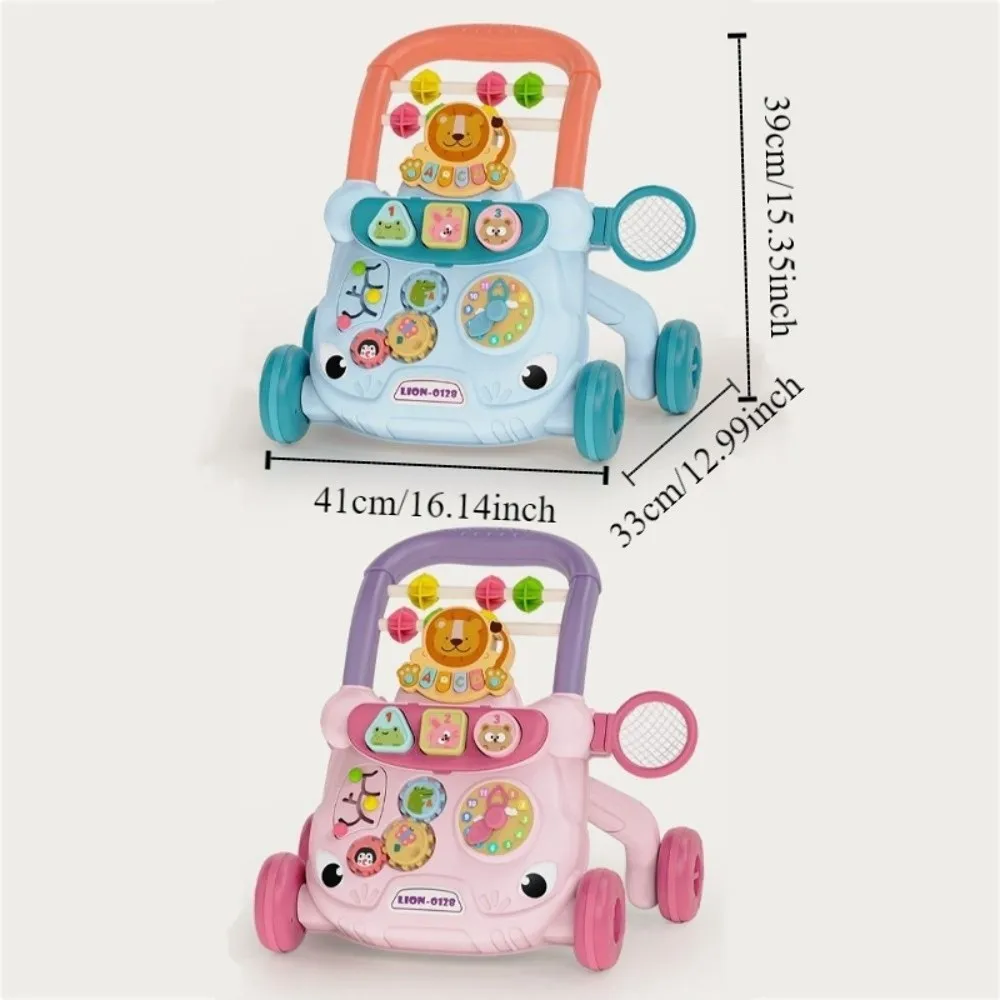 عربة مشاية للأطفال برسوم كرتونية، لعبة مشي منزلقة مضادة للانقلاب، أنشطة متعددة، أضواء موسيقية، عربة أطفال لعيد الميلاد الأول #6