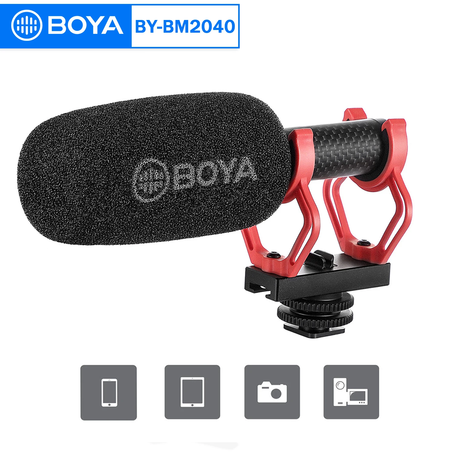 

BOYA BY-BM2040 Professional Super-cardioid Shotgun Condenser Microphone for PC iPhone Camera Streaming Blogger Youtube Vlogging