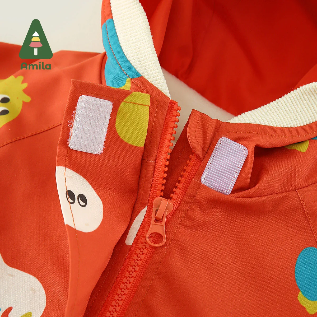 Amila Baby Mantel Herbst neue Original muster niedlichen Bären ohren warmen Brief Design Mädchen und Jungen Oberbekleidung Kinder kleidung