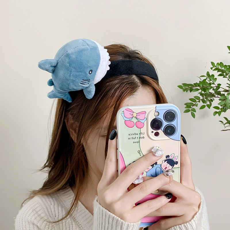 AISHG Cartoon Shark Hair Band for Women Funny Cute Animal Headband Fashion Washing Face Hoop Hairband Girls Hair Accessories