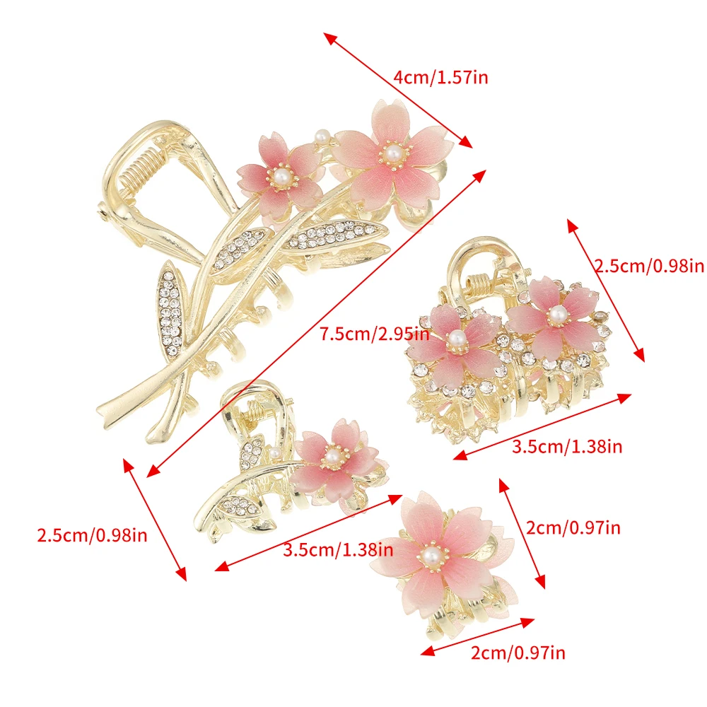 Haimeikang Flower Fashion Hairpin Hair Crabs For Women Temperament Ponytail Hair Clips Crab Girls Sweet Hair Accessories