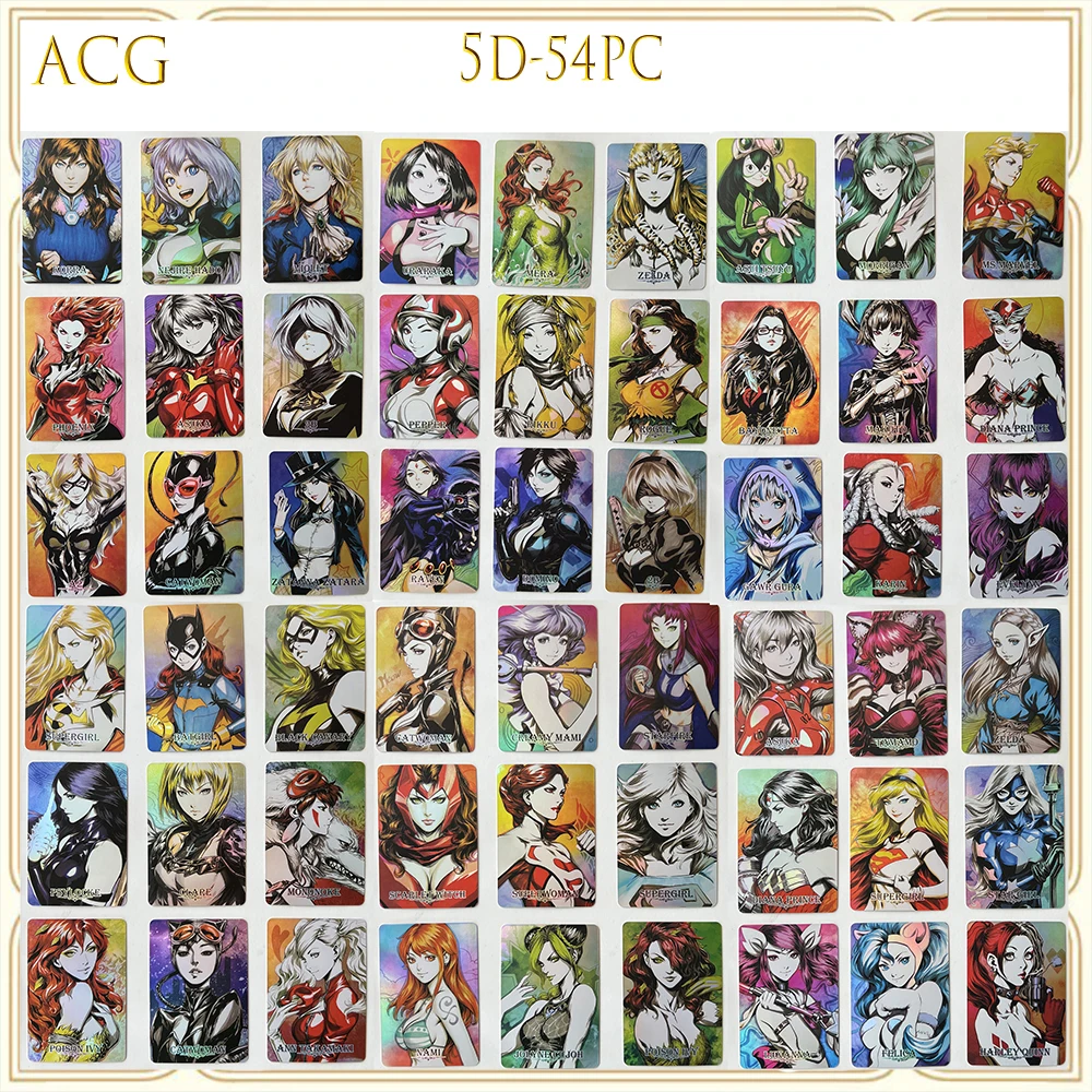 

54PC/Set Anime Goddess Story DIY ACG Colorful Premium Flash Cards Boys Game Toys Collectible Cards Christmas Birthday Gifts