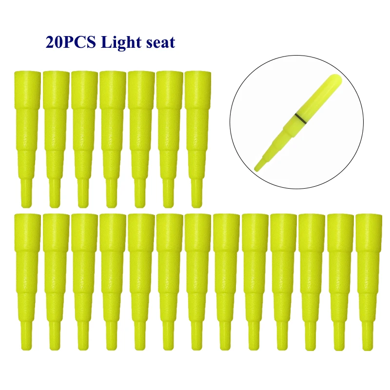 20PCS Fishing Light Stick Cover Luminous Sea Ocean Fishing Stick Seat High Quality Electric Light Stick Tool Tackle Accessories