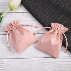 10Pcs Pink Velvet Drawstring Bags Jewelry Pouches For Gift Wedding Favors Necklace Jewelry Storage Small Businesses Packaging