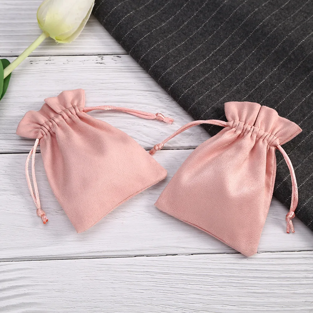 10Pcs Pink Velvet Drawstring Bags Jewelry Pouches For Gift Wedding Favors Necklace Jewelry Storage Small Businesses Packaging