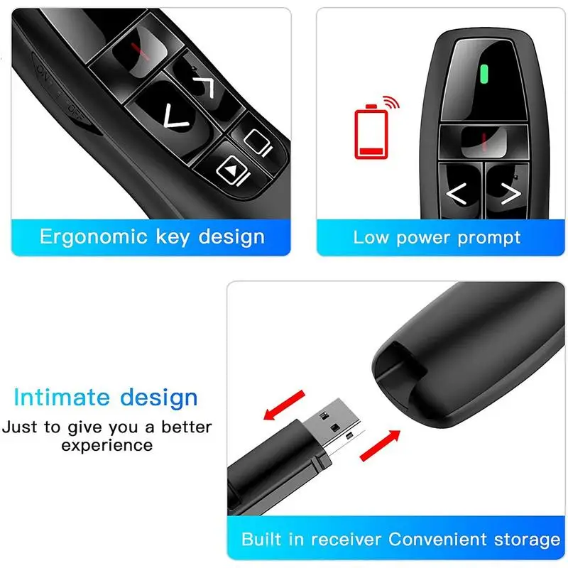 2.4GHz Wireless USB Powerpoint Presentation Page PPT Remote Clicker Pointer RF Presenter Pen Control Flip Clicker