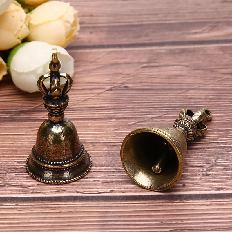 1pcs Demonic Bell Brass Handicraft Magic Bell Wind Bell Tibetan Bronze Bell Keychain Pendant
