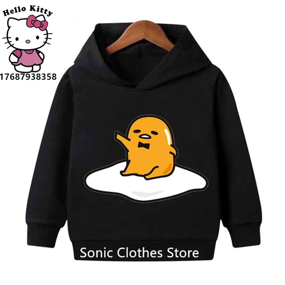 2024 Gudetama hoodie Hoodie Kids Clothes Girls Clothing Fashion Baby Boys Clothes Autumn Warm Sweatshirt Children Tops