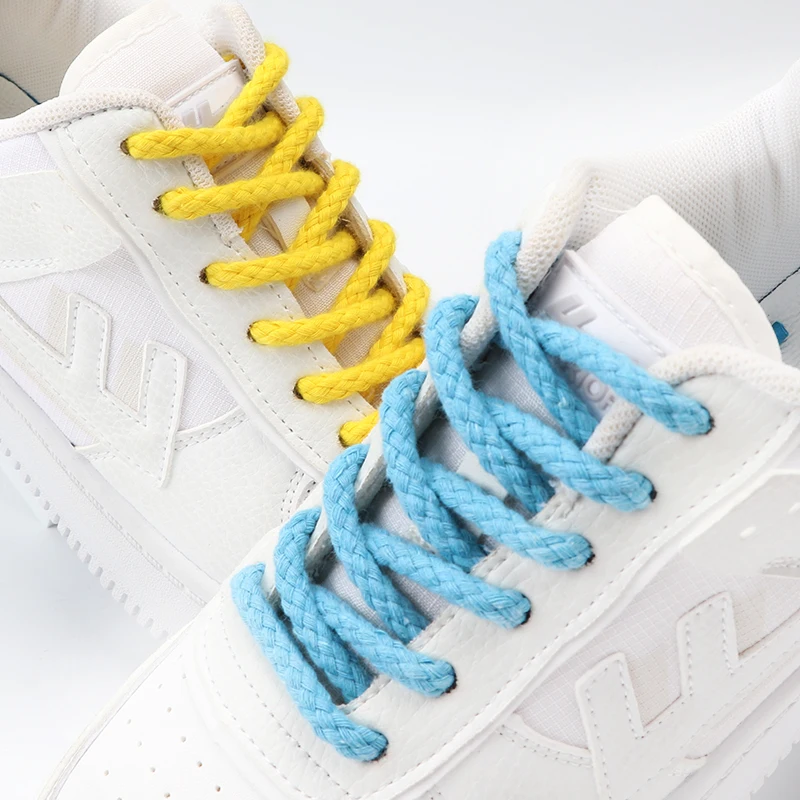 7Color New Linen Cotton Shoelaces 7mm Bold Round Shoelace for Sneakers Dunk Boot Board Casual Canvas Shoes Shoestrings
