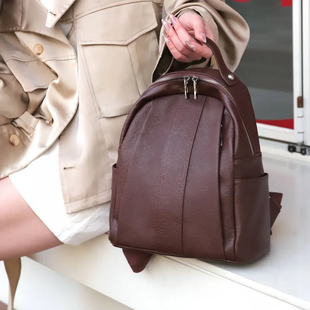 

Модная кожаная сумка через плечо большой вместимости для женщин, новая модель 2025 года, многофункциональный рюкзак в гонконгском стиле