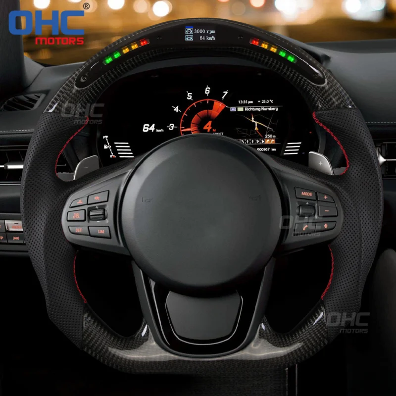 For Toyota Supra GR A90 MK5 modification of  with LED visualized smart carbon fiber steering wheel
