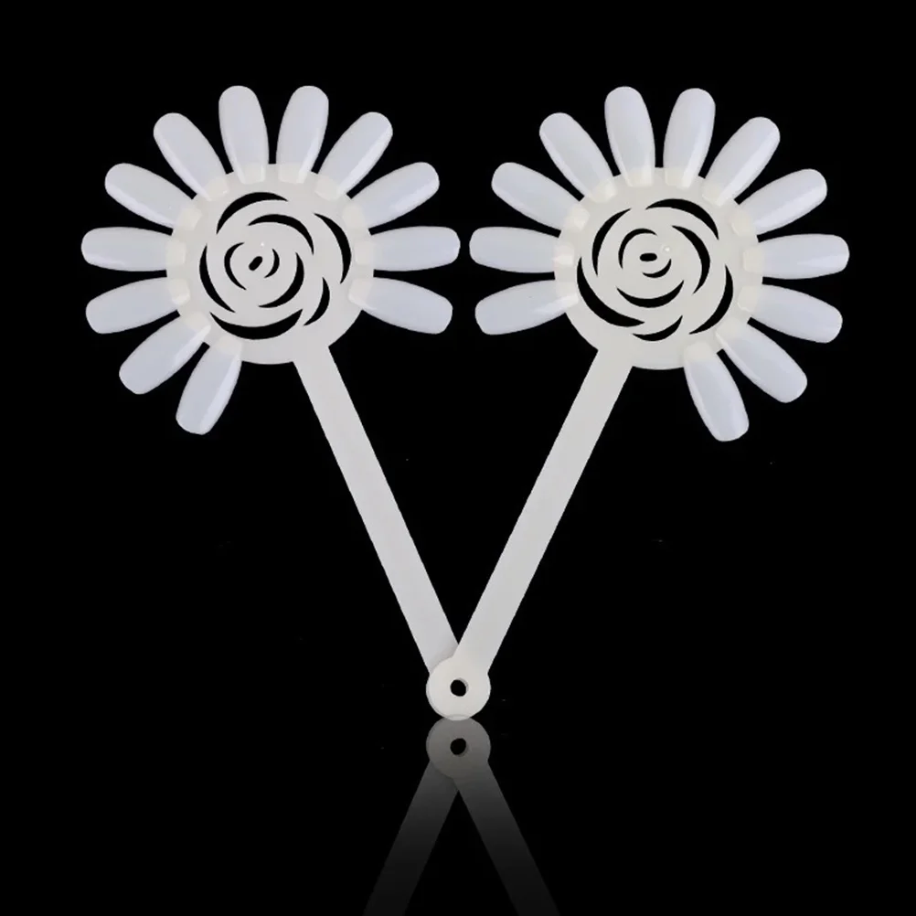 2개입 120팁 아트 디스플레이 보드 해바라기 모양 연습용 휠 스플릿 링 홀더 소형 네일 폴리쉬 디스플레이 네일 아트 팁