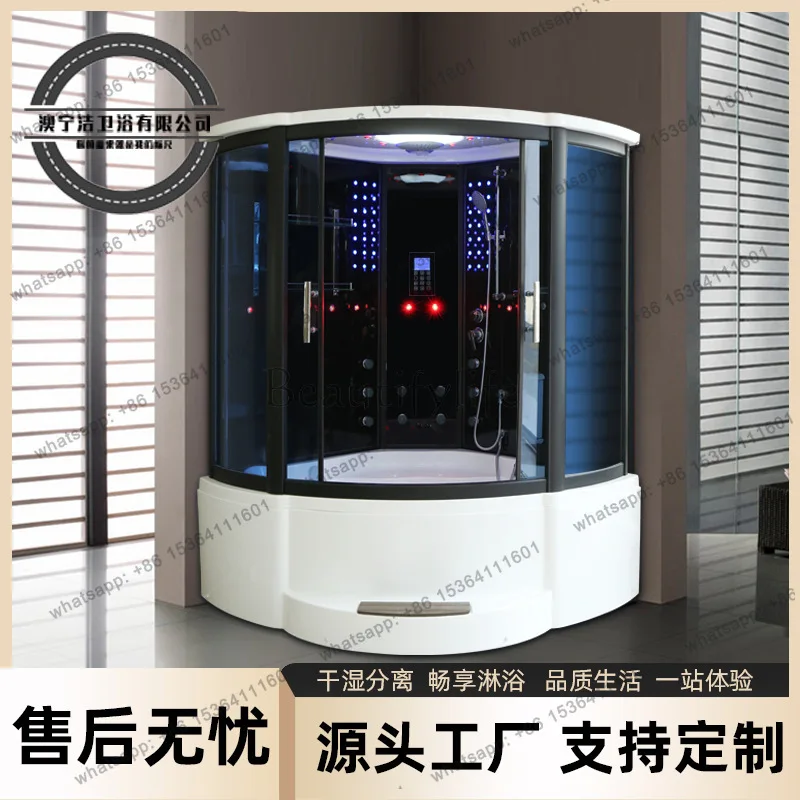 1.5M integral shower room integrated bathroom steam sauna room surf massage with bathtub