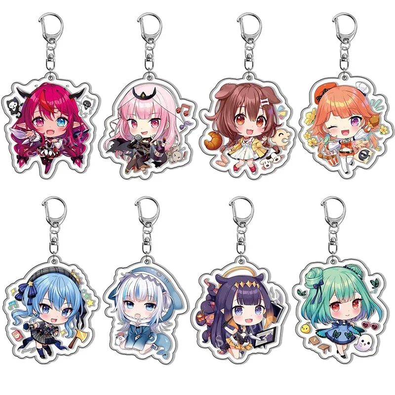 

Anime Hololive Vtuber Keychain Cartoon Figures Inugami Korone Shirakami Fubuki Collection Key Ring Bag Pendent Cosplay Jewelry